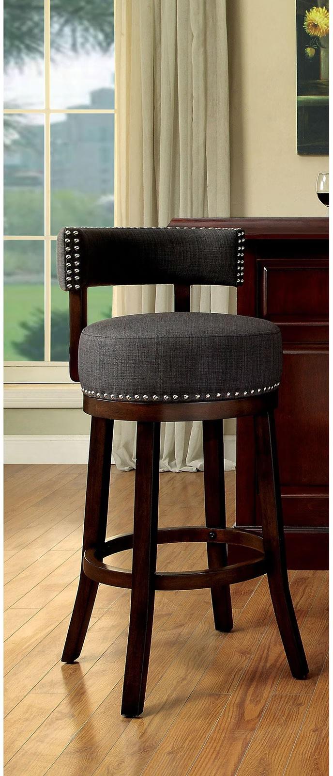 

    
Transitional Gray & Dark Oak 25" Bar Stool Set 2pcs Furniture of America CM-BR6252GY-24-2PK Lynsey
