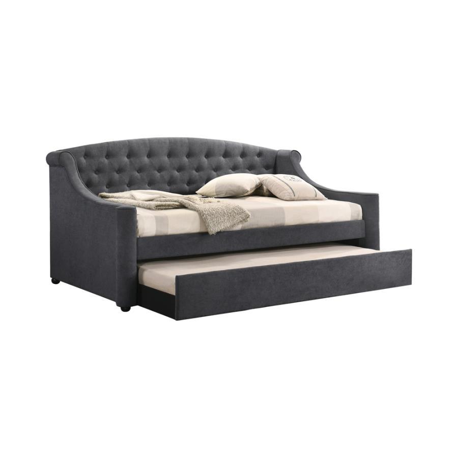 

    
Transitional Gray Fabric Twin Daybed w/Trundle Coaster 305911 Penfield
