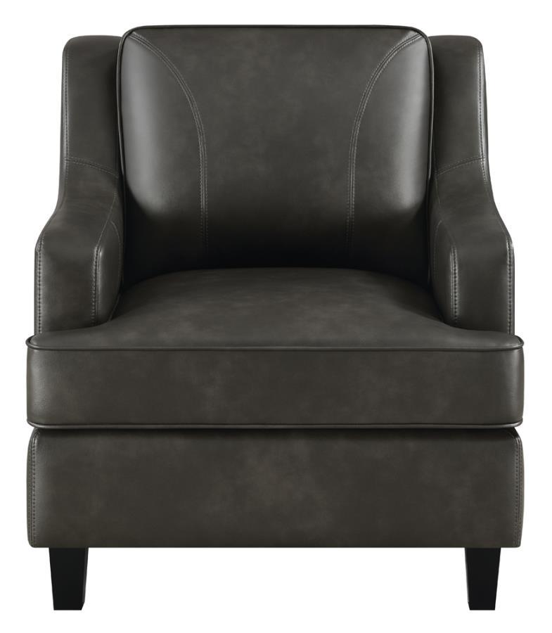 Transitional Arm Chair 552053 Clayton 552053 in Gray Leatherette