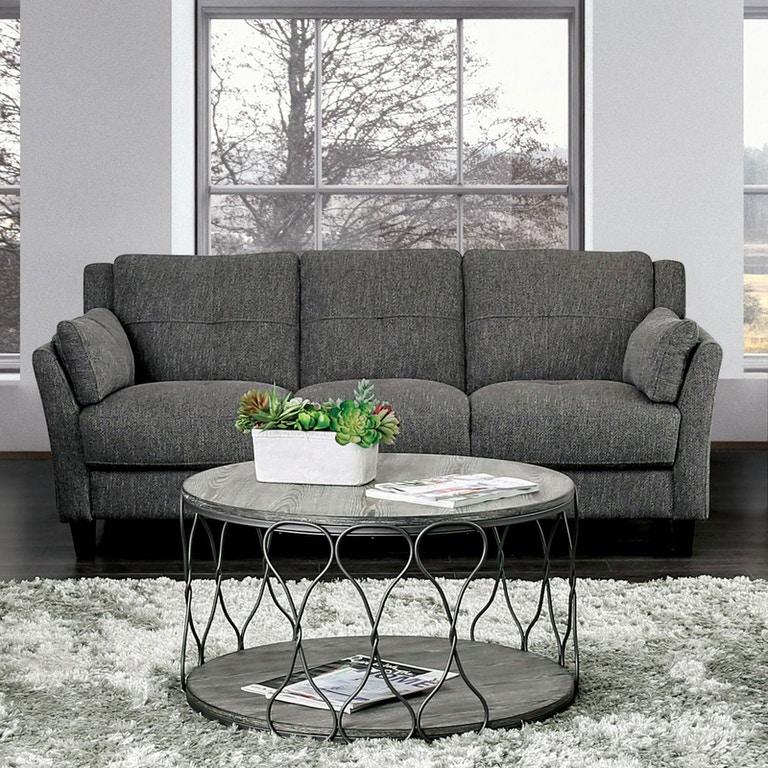 Transitional Sofa CM6020-SF Yazmin CM6020-SF in Gray Fabric