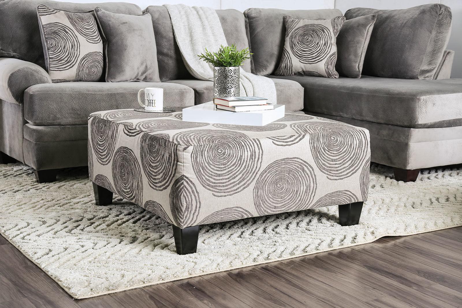 

    
Transitional Gray Pattern Microfiber Ottoman Furniture of America SM5142GY-OT Bonaventura
