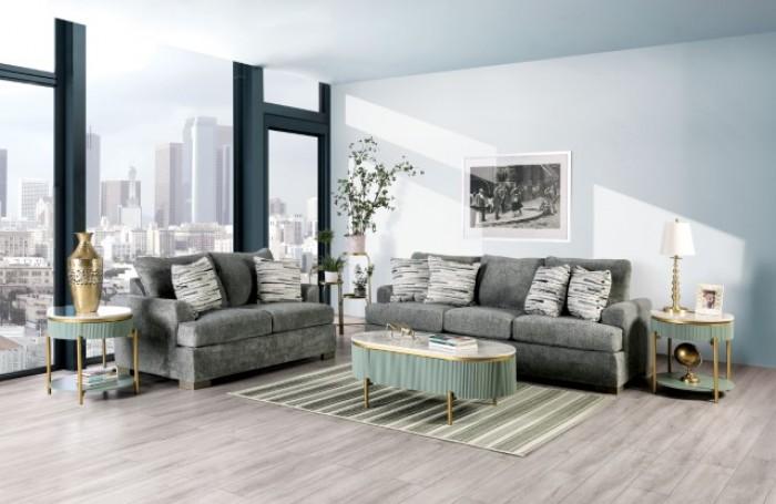 Transitional Living Room Set Leytonstone Living Room Set 3PCS SM1208-SF-3PCS SM1208-SF-3PCS in Teal, Gray Fabric