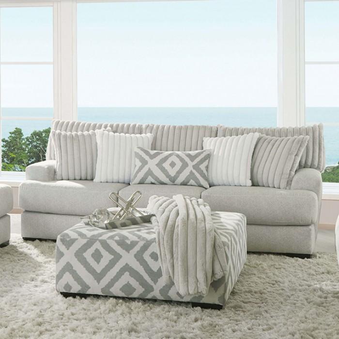 Transitional Sofa Hermilly Sofa SM5177-SF-S SM5177-SF-S in Gray, Beige Chenille