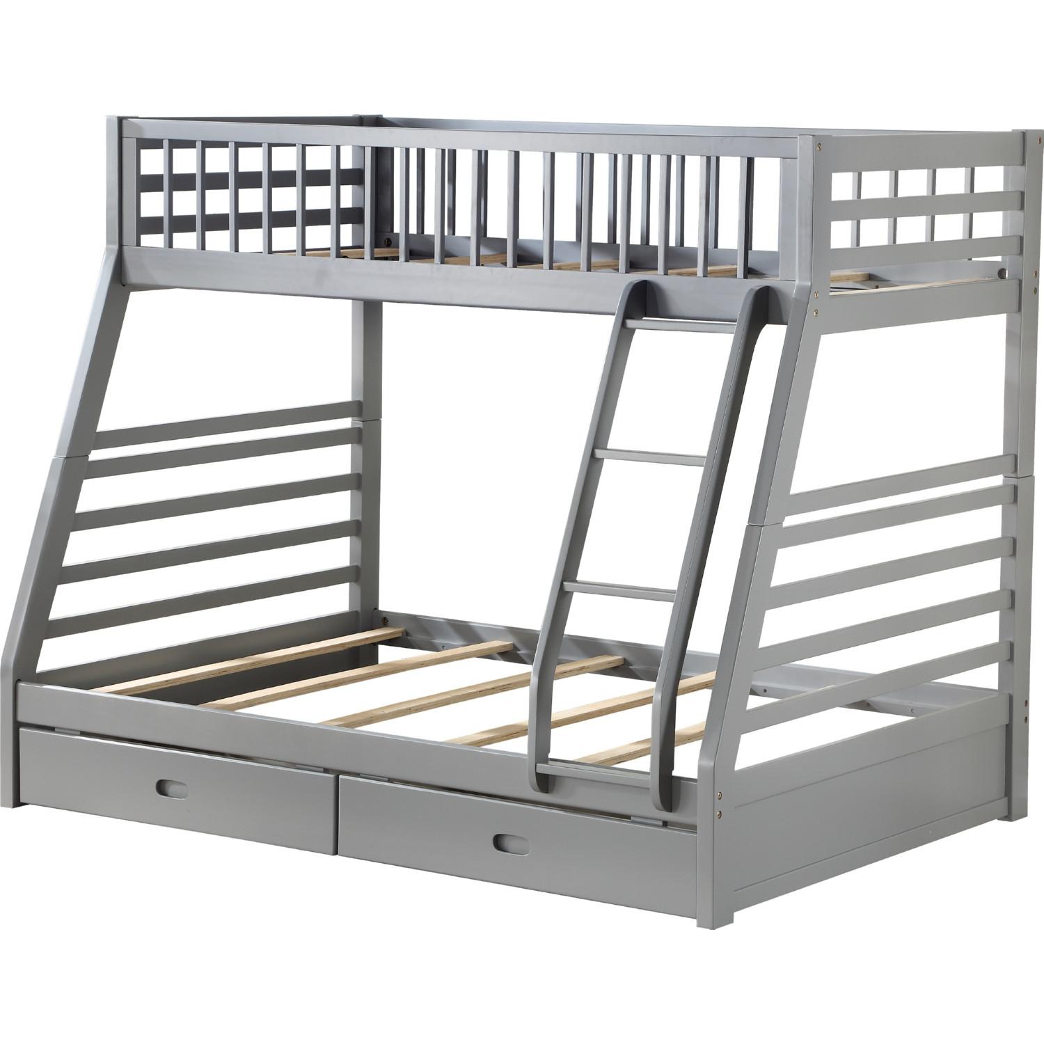 

    
Transitional Gray Twin/Full Bunk Bed by Acme Jason 37840
