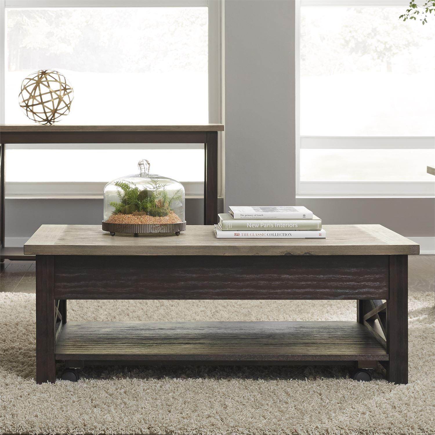 

    
Transitional Gray Wood Coffee Table 422-OT1011 Liberty Furniture

