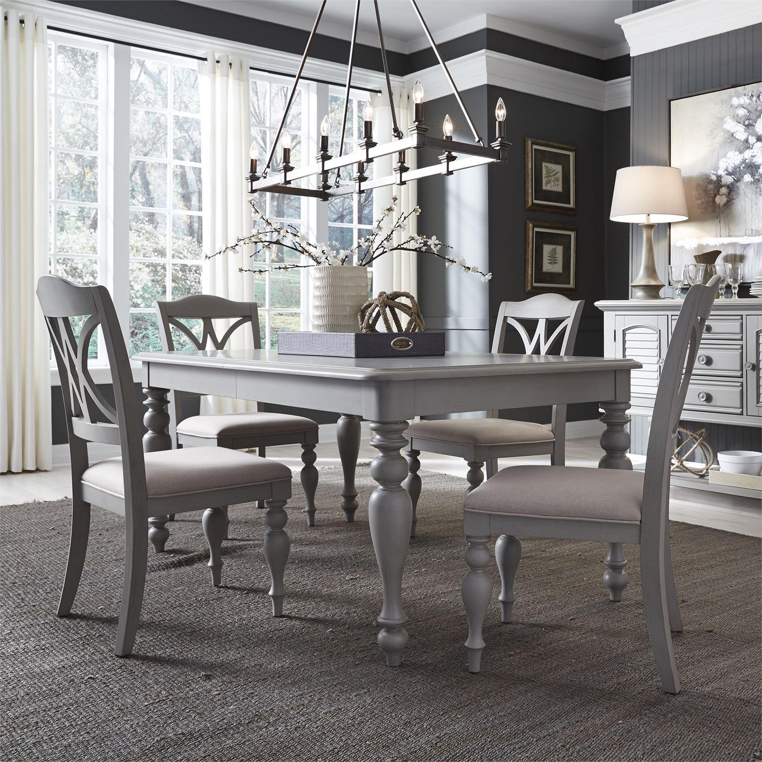 Transitional Dining Table Summer House  (407-CD) Dining Table 407-T4078 in Gray 