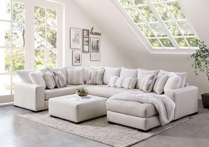 Transitional Sectional Sofa Warrenton Sectional Sofa SM5170-SS SM5170-SS in Ivory, Black Leatherette