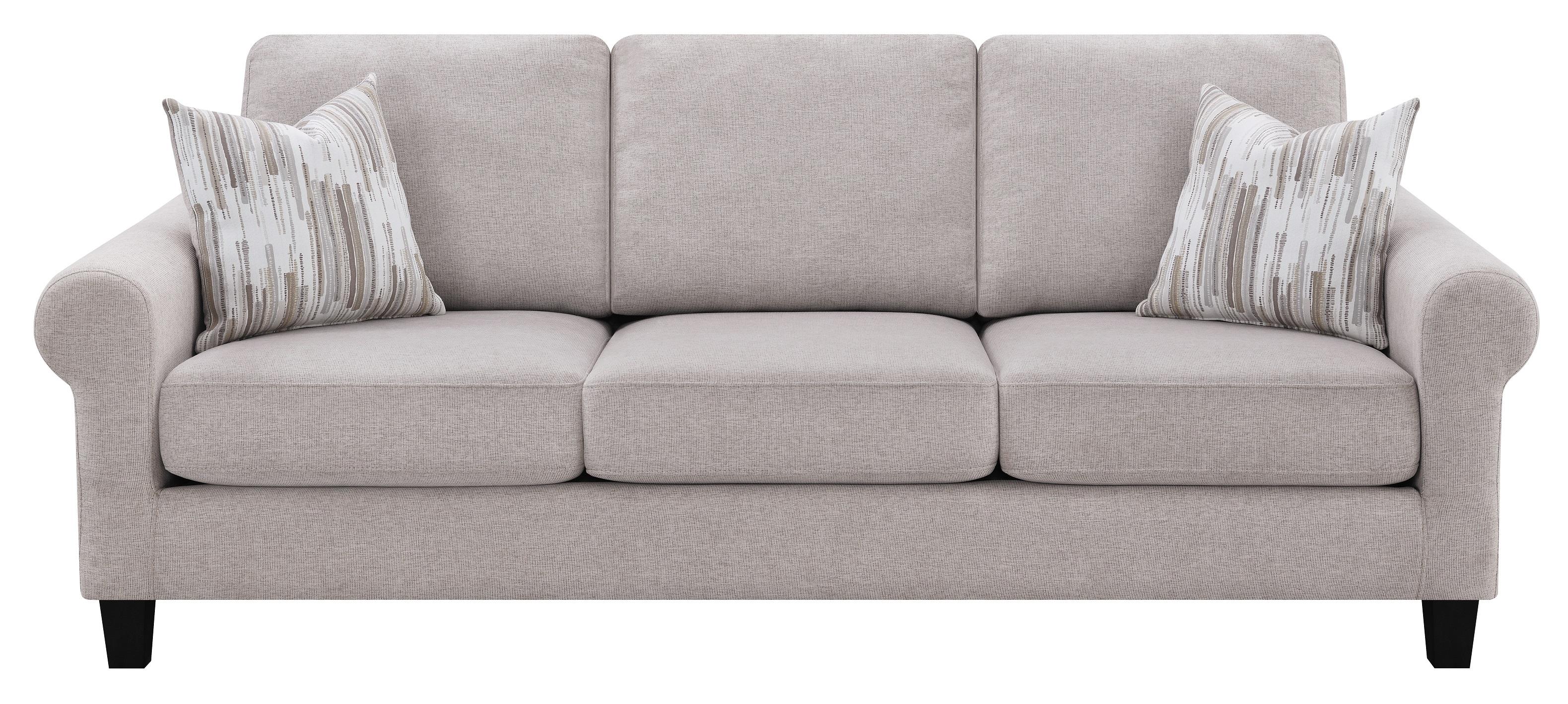 Transitional Sofa 509781 Nadine 509781 in Oatmeal Chenille