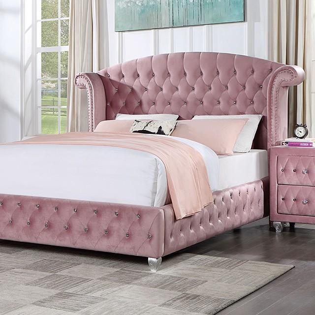 

    
Transitional Pink Solid Wood Queen Bedroom Set 3pcs Furniture of America CM7130PK-Q Zohar
