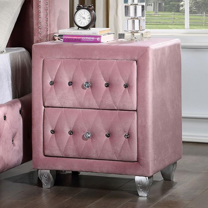 

                    
Furniture of America CM7130PK-Q*3PC Zohar Platform Bedroom Set Pink Velvet-like Fabric Purchase 
