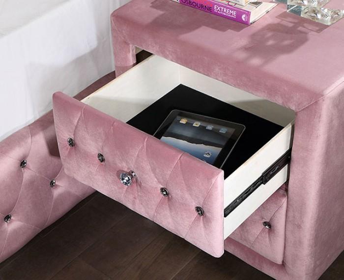 

                    
Furniture of America CM7130PK-T*3PC Zohar Platform Bedroom Set Pink Velvet-like Fabric Purchase 
