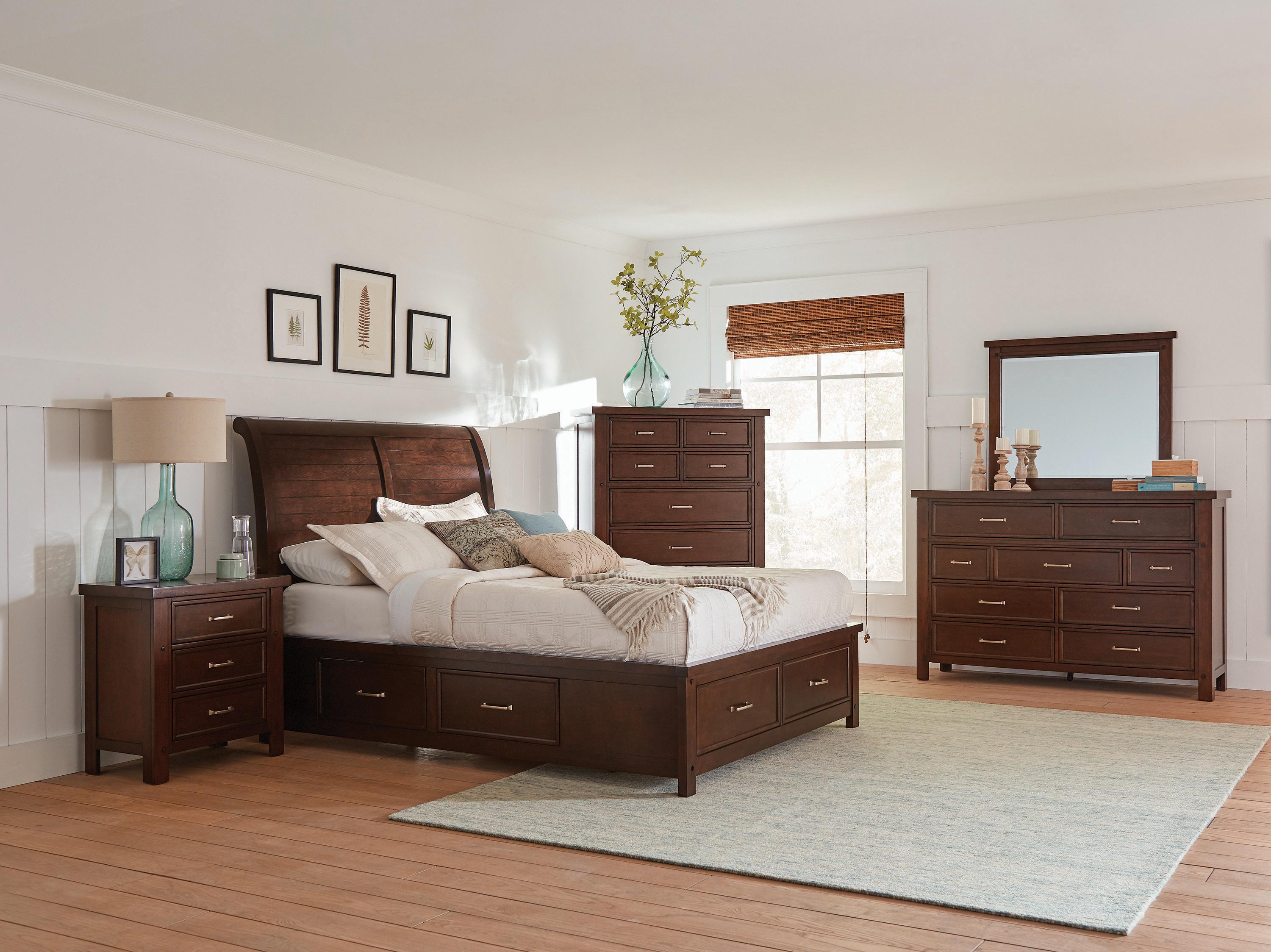 Transitional Bedroom Set 206430Q-3PC Barstow 206430Q-3PC in Dark Cherry 
