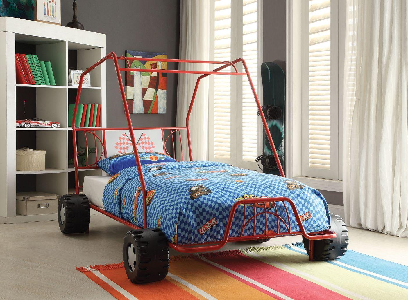 

    
Transitional Red Twin Go Kart Bed by Acme Xander 37645T
