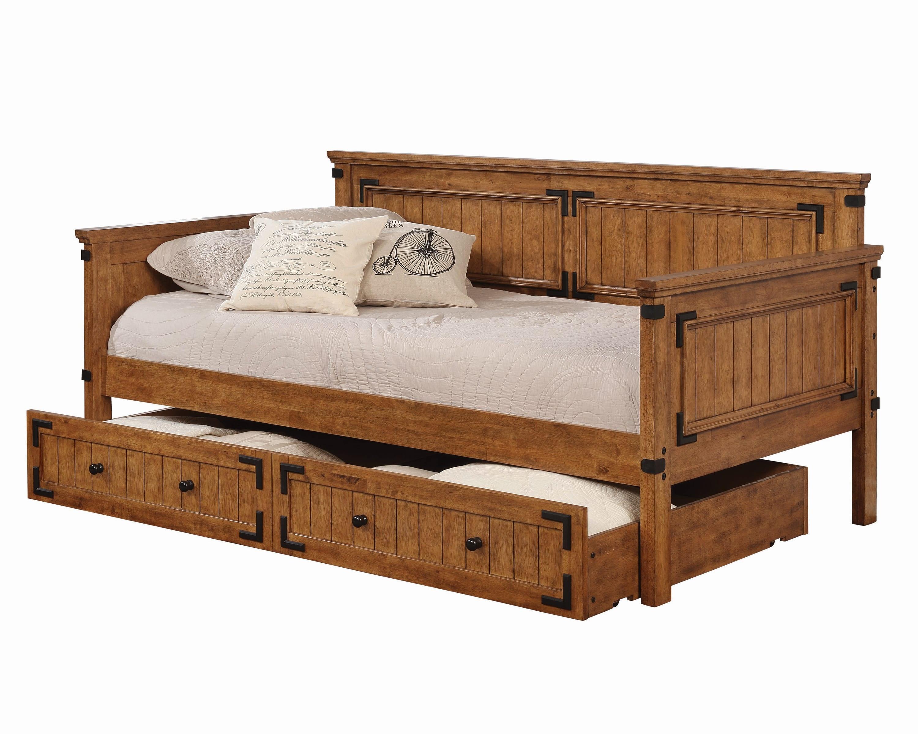 

    
Transitional Rustic Honey Rubberwood Twin Daybed w/Trundle Coaster 300675-S2 Coronado

