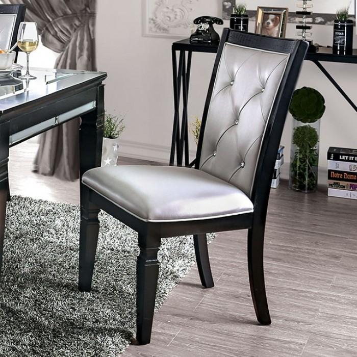

    
Transitional Black Dining Chair Set 2pcs Furniture of America CM3452BK-SC Alena
