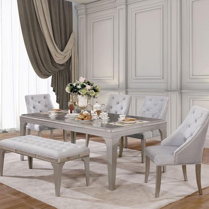 Transitional Dining Table CM3020T Diocles CM3020T in Silver 