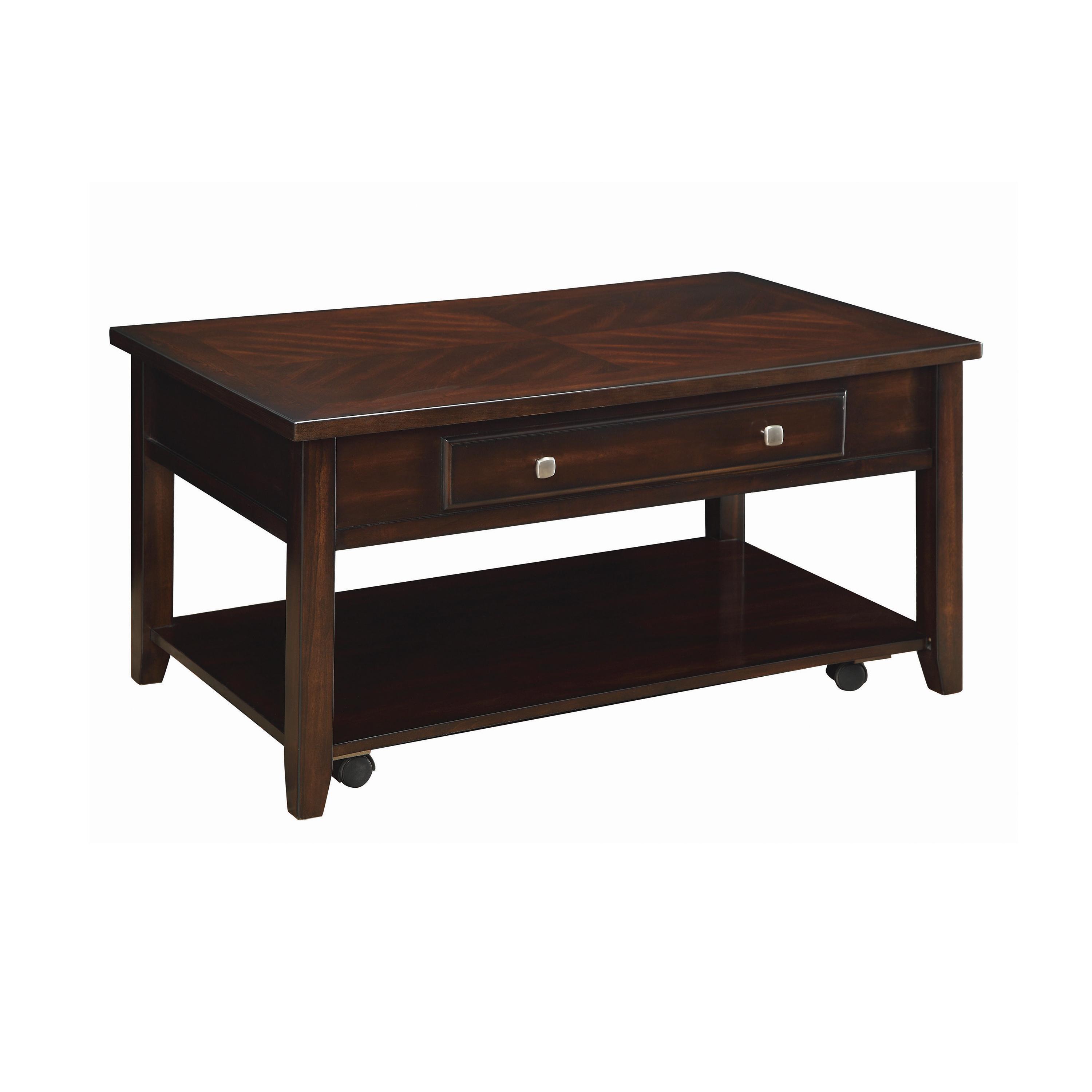 Transitional Coffee Table 721038 721038 in Walnut 