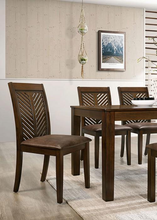 

    
Transitional Walnut Solid Wood Dining Side Chairs Set 2pcs Furniture of America CM3490SC-2PK Garnett
