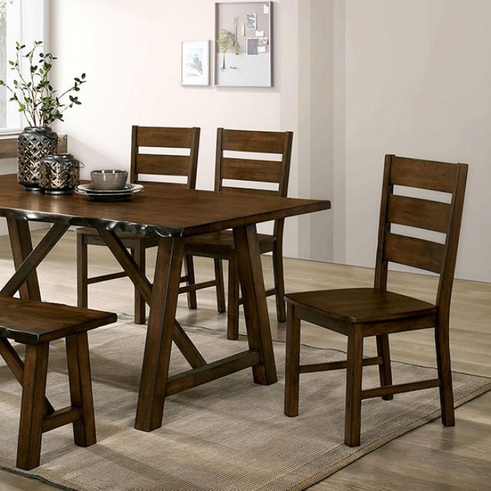 

    
Transitional Walnut Solid Wood Trestle Base Dining Table Furniture of America CM3484T Mapleton
