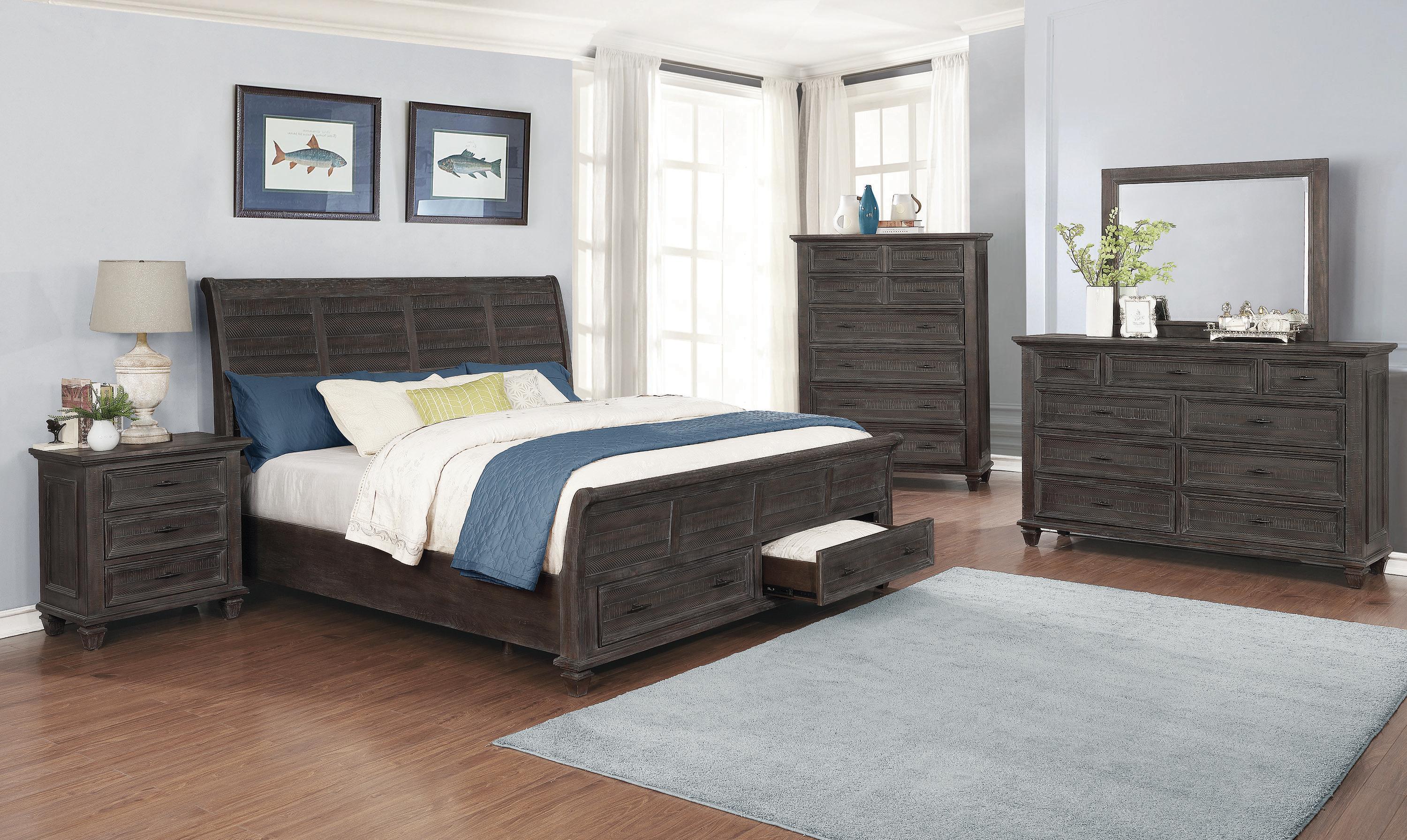 Transitional Bedroom Set 222880Q-3PC Atascadero 222880Q-3PC in Brown 