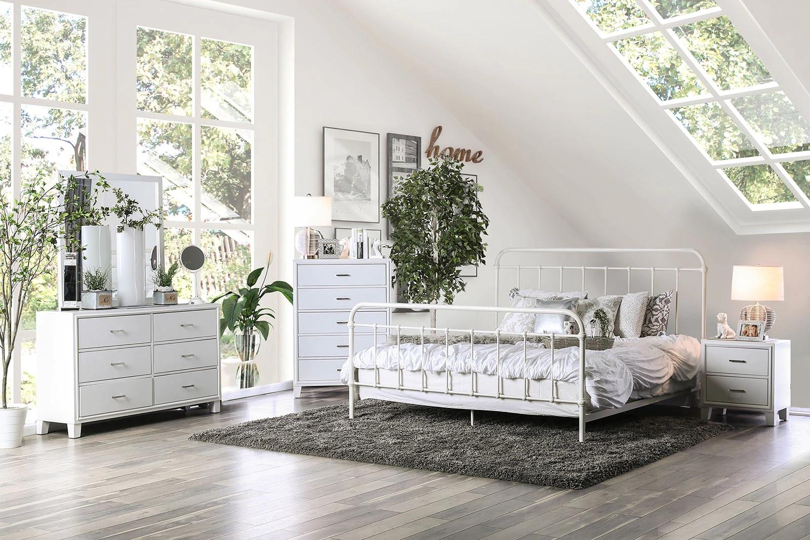 

    
CM7701WH-F Transitional White Metal Full Bed Furniture of America CM7701WH-F Iria
