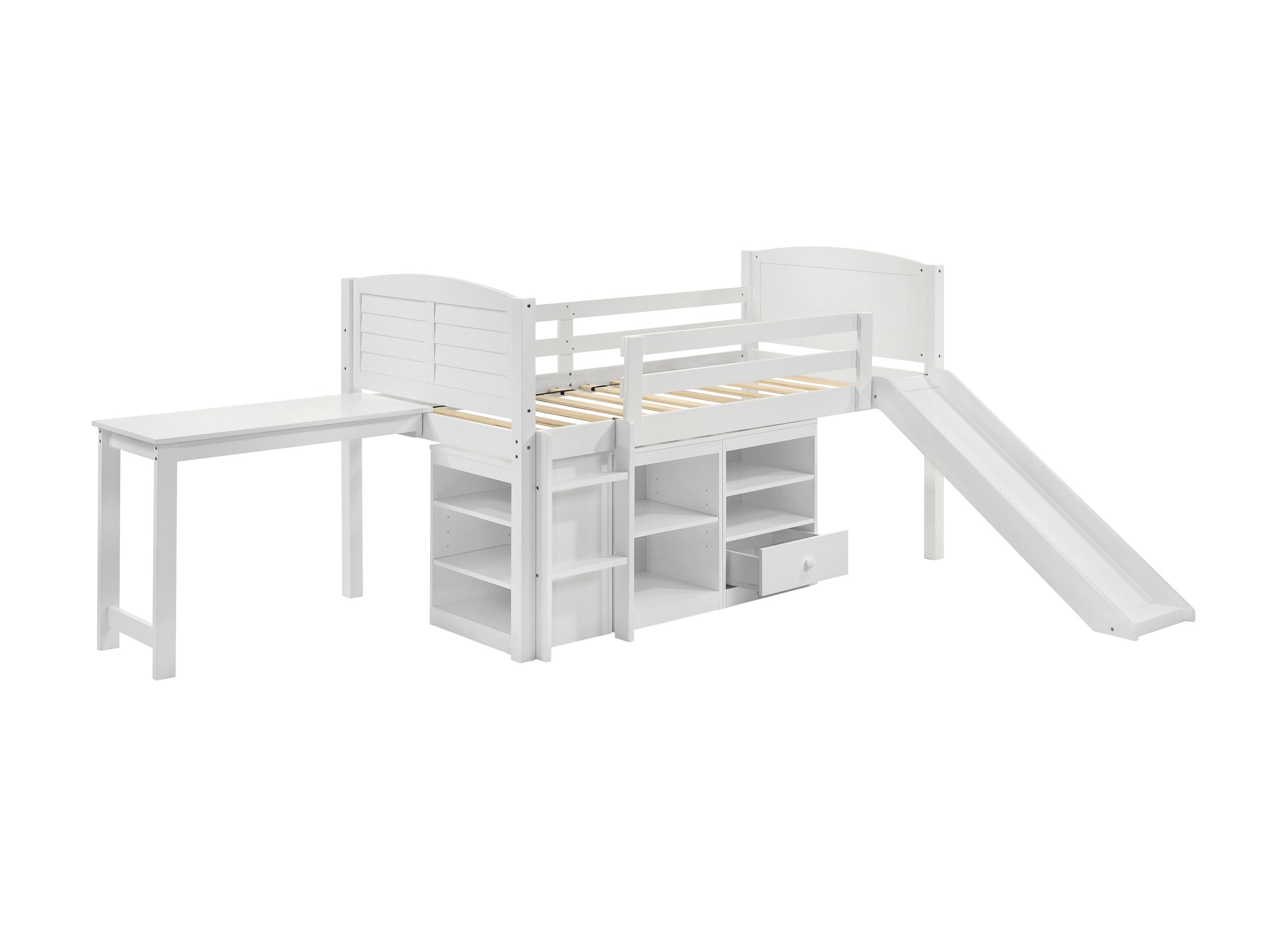 

    
Transitional White Solid Rubberwood Twin Workstation Loft Bed Coaster 400330T Millie
