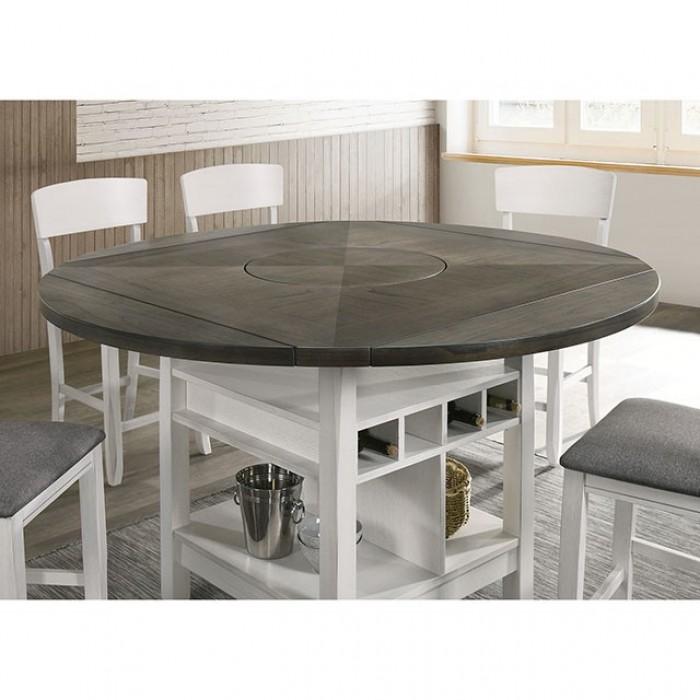 

    
Transitional White Solid Wood Counter Height Table Furniture of America CM3733WG-RPT Stacie
