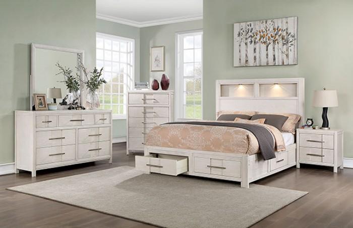 

    
Transitional White Solid Wood Queen Storage Bedroom Set 3PCS Furniture of America Karla CM7500WH-Q-3PCS
