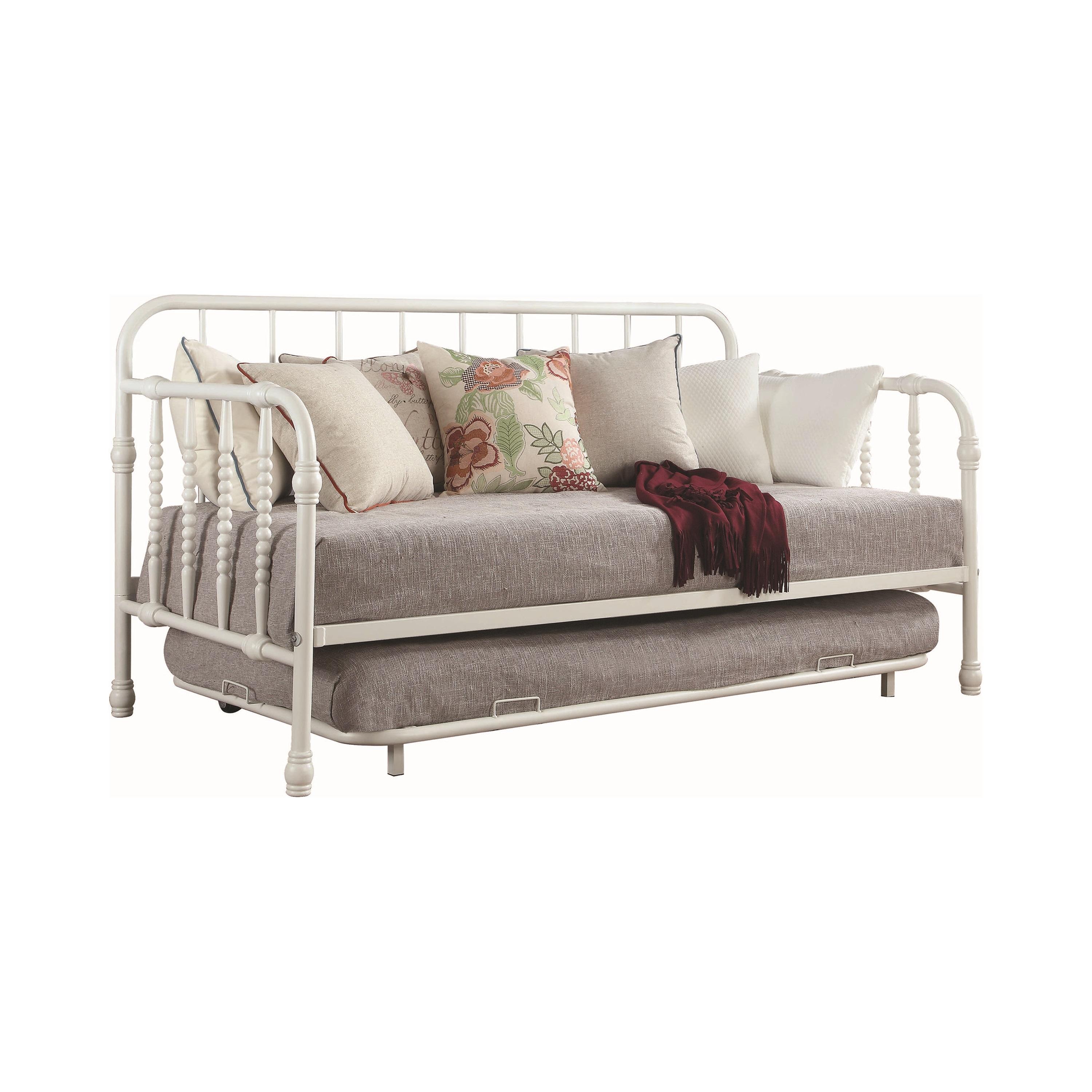 

    
Transitional White Steel Twin Daybed w/Trundle Coaster 300766
