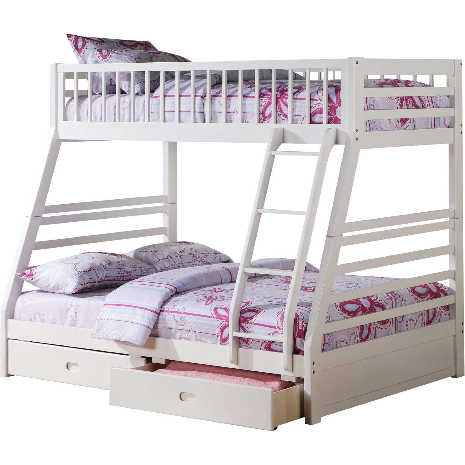 Transitional Twin/Full Bunk Bed Jason 37040 in White 