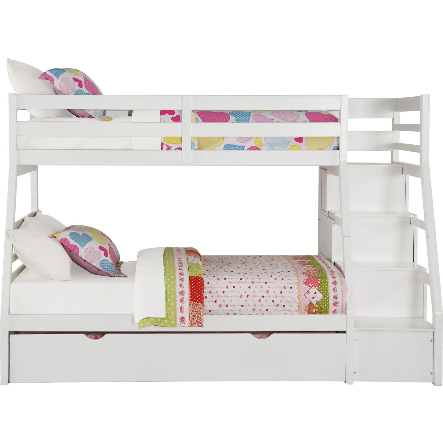 

    
Transitional White Twin/Full Bunk Bed by Acme Jason 37105
