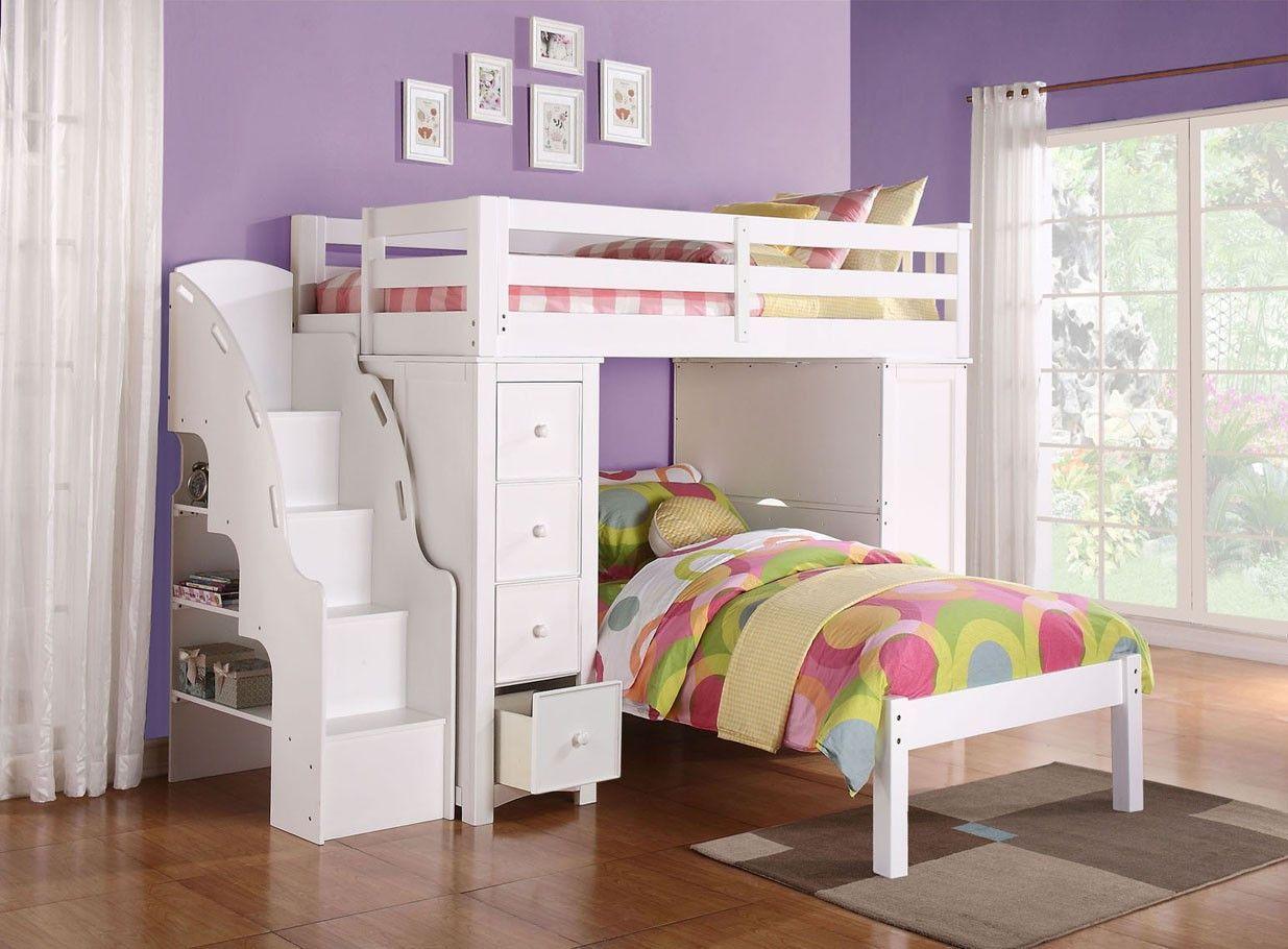 

    
Transitional White Twin Loft Bed by Acme Freya 37145
