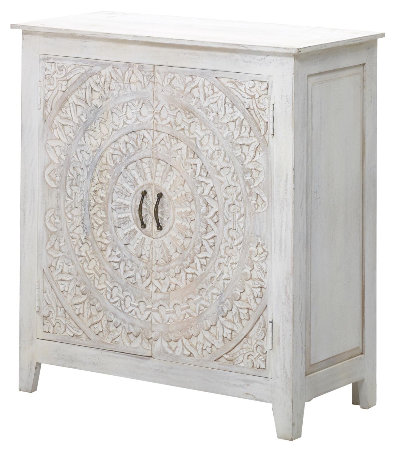 

    
Transitional White Wash Solid Mango Cabinet JAIPUR HOME UCS-6631 Carved Lace

