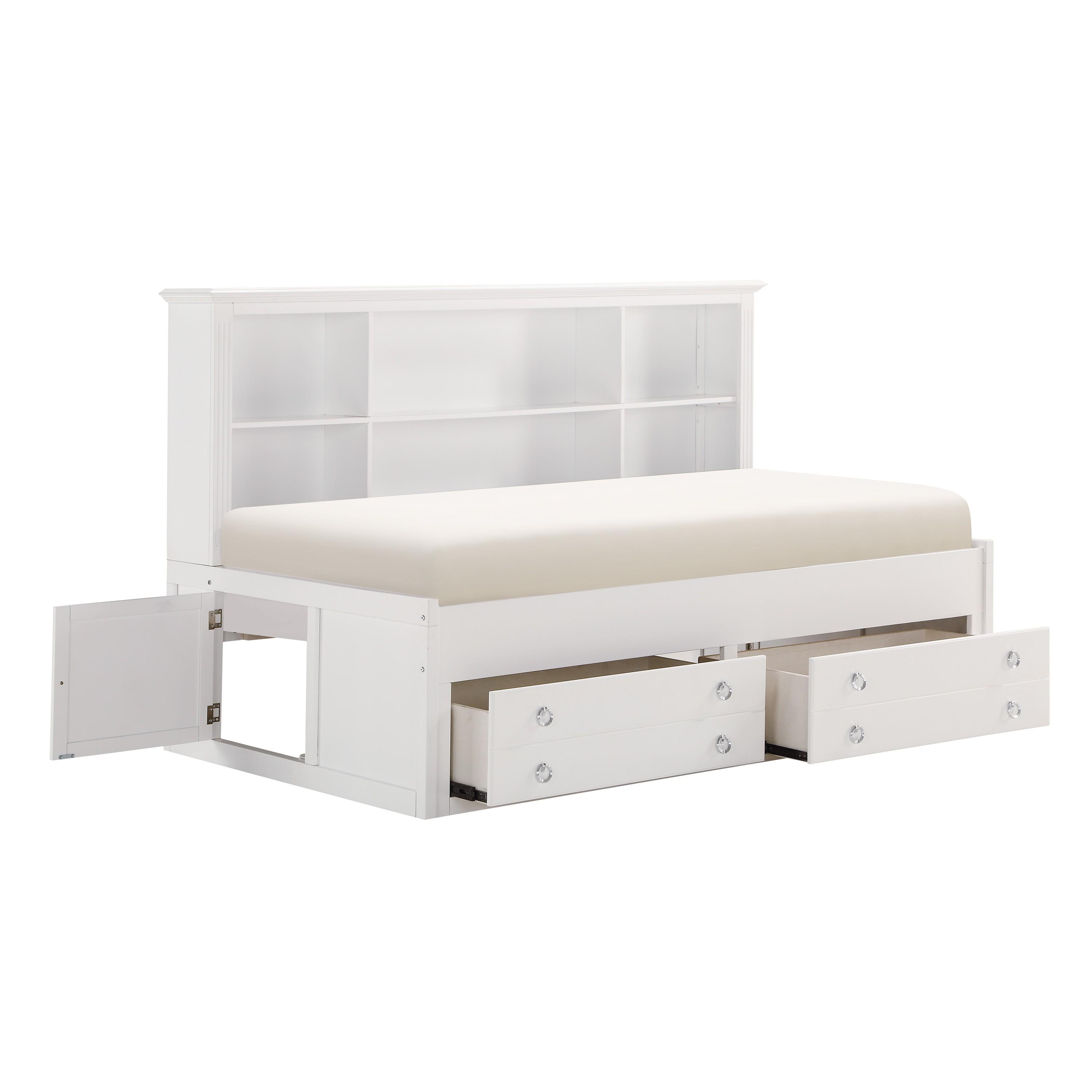 

    
Transitional White Wood Twin Lounge Storage Bed Homelegance 2058WHPRT-1* Meghan
