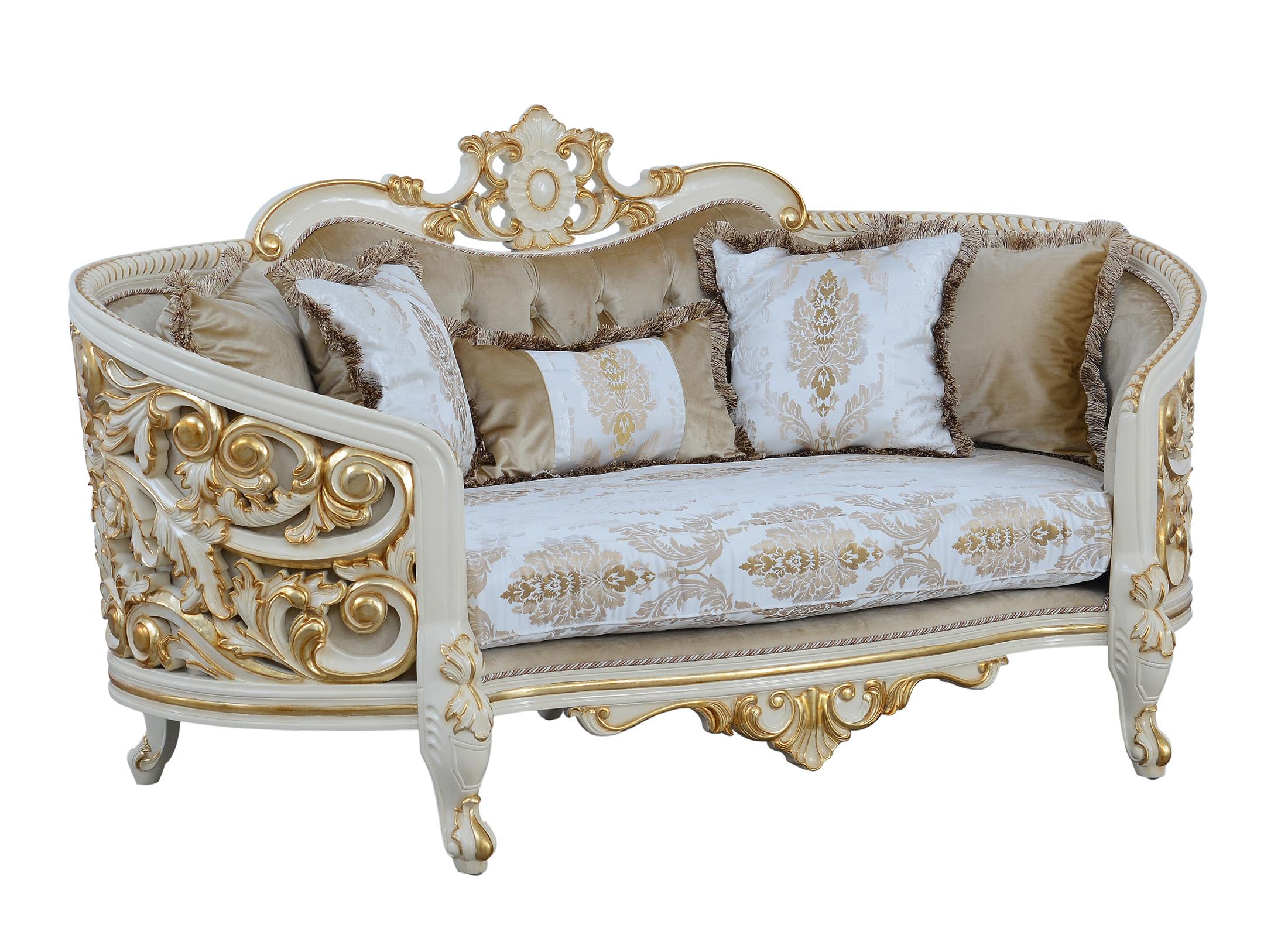 

    
EUROPEAN FURNITURE BELLAGIO Sofa Set Antique/Gold/Beige 30017-S-Set-4
