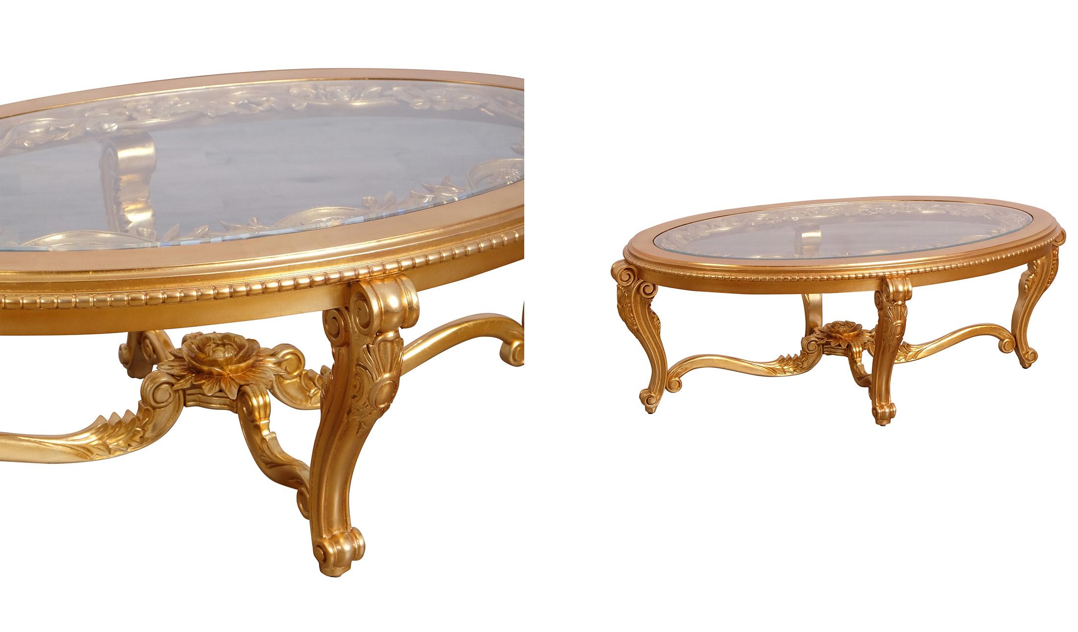 

    
 Order  Victorian Antique Gold Luxury BELLAGIO Coffee Table Set 2Pcs EUROPEAN FURNITURE
