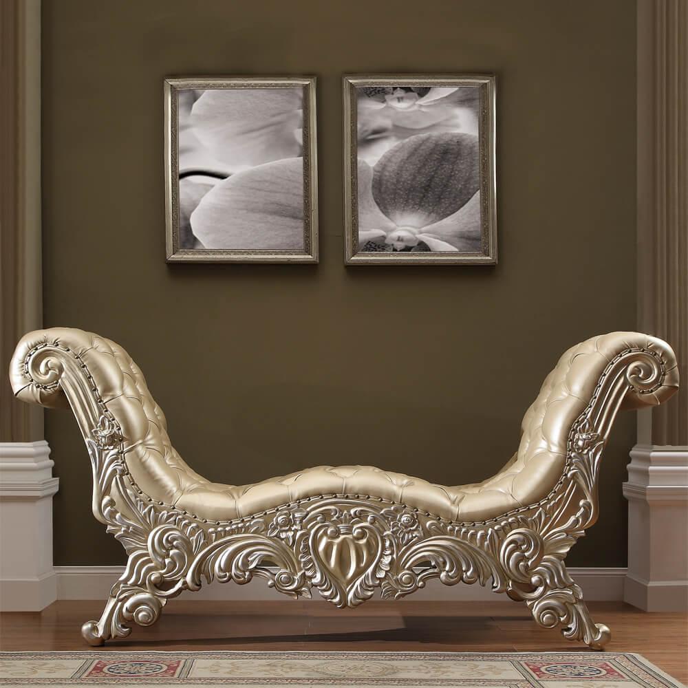 

    
Belle Silver Tufted Bench Traditional Homey Design HD-8022
