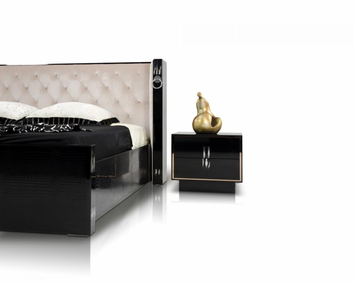 

    
VGUNRW305-60-Set-2 Luxury Glossy Black Crocodile Lacquer Nightstand Set 2Pcs A&X Bellagio Modern
