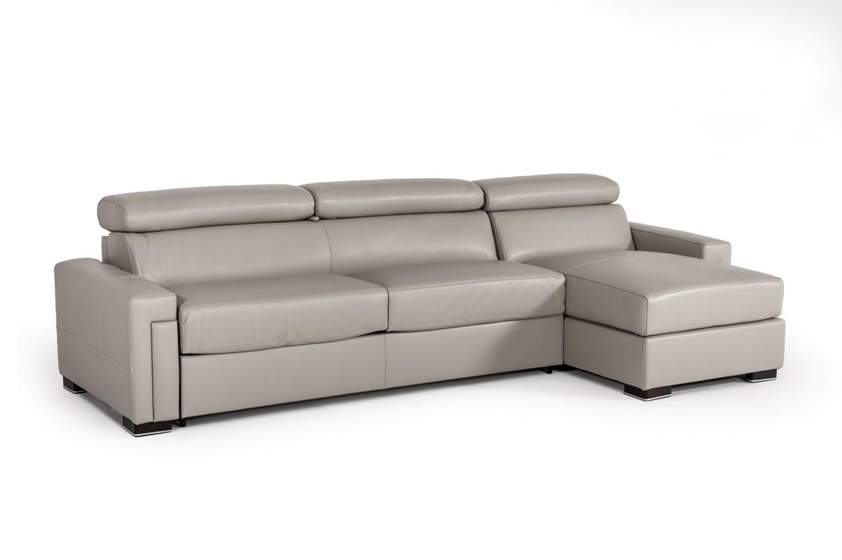 

    
Grey Full Leather Sectional Sofa Bed Estro Salotti Sacha MADE IN ITALY Modern
