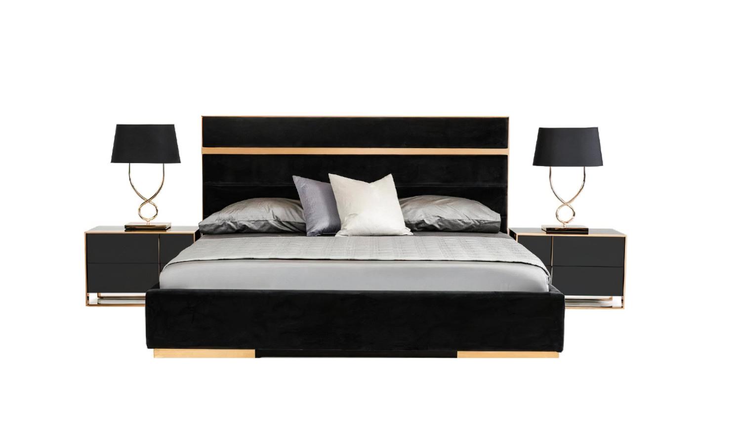 

    
Modern Black Velvet & Rosegold Queen Bedroom Set 3Pcs by VIG Nova Domus Cartier
