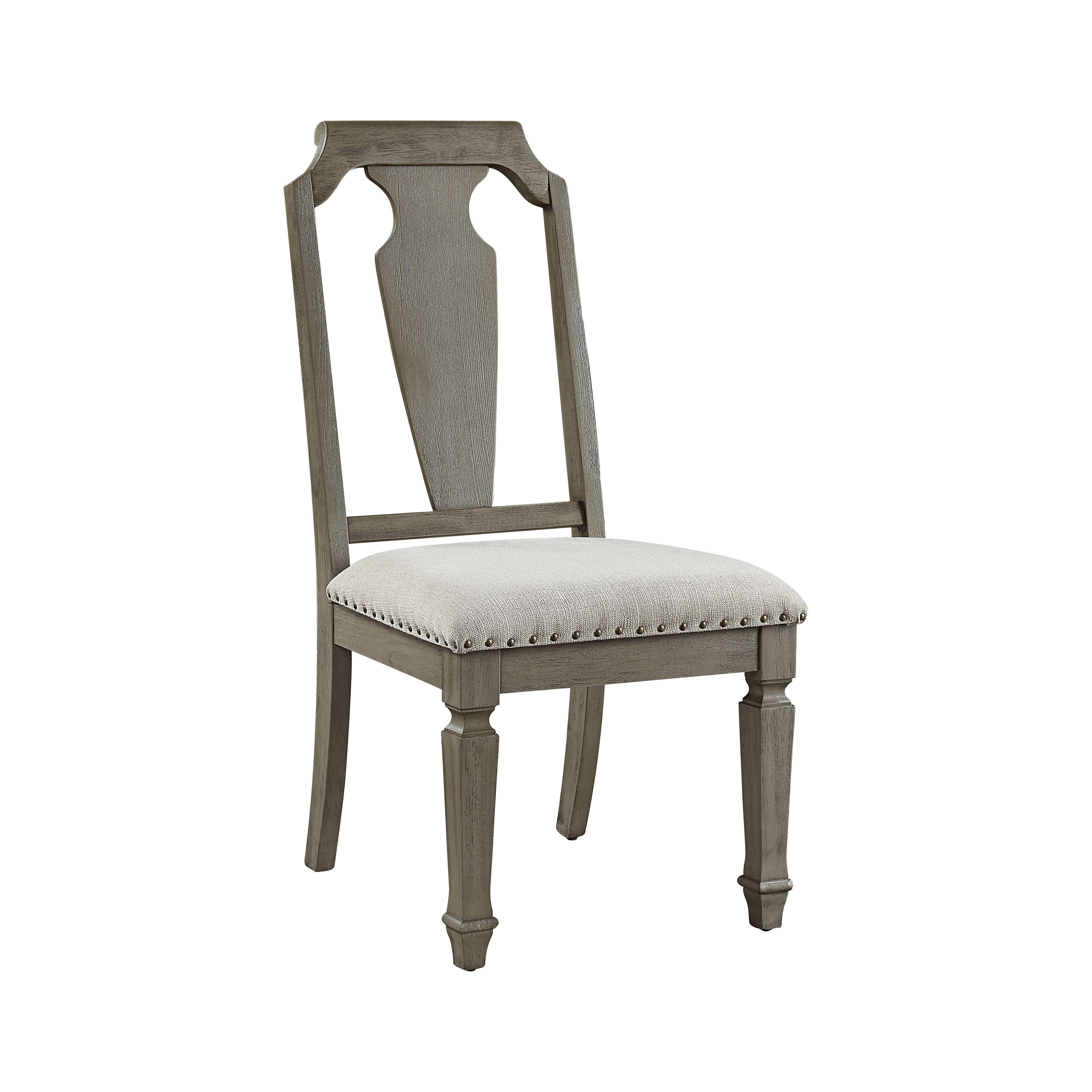 Rustic,  Vintage Side Chair Set Zumala 73262-2pcs in Oak Linen