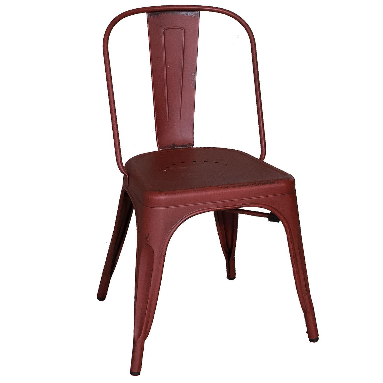 Vintage Dining Side Chair Vintage Series  (179-CD) Dining Side Chair 179-C3505-R in Red Metal