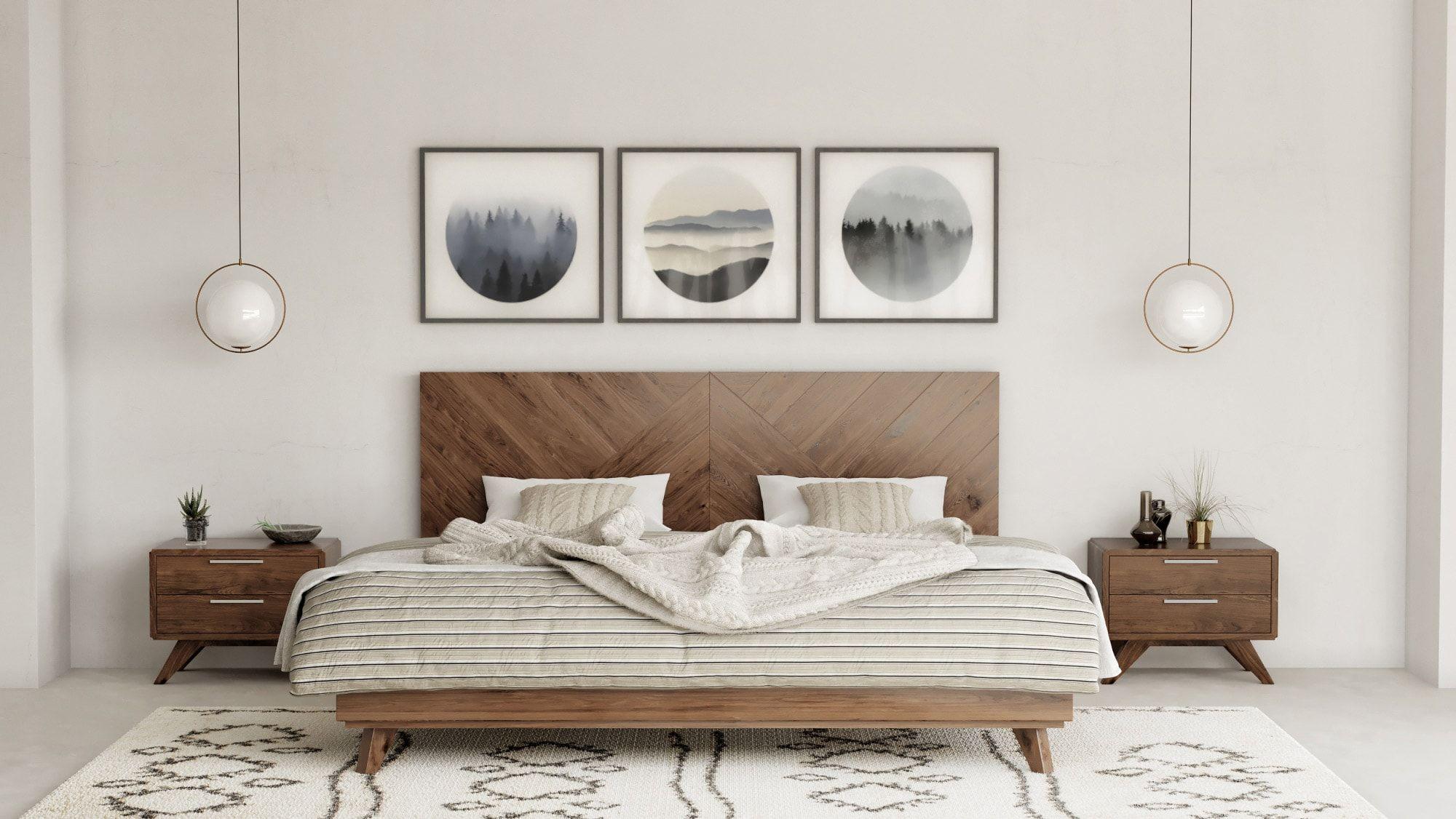 

    
Walnut California King Size Panel Bedroom Set by VIG Nova Domus Soren
