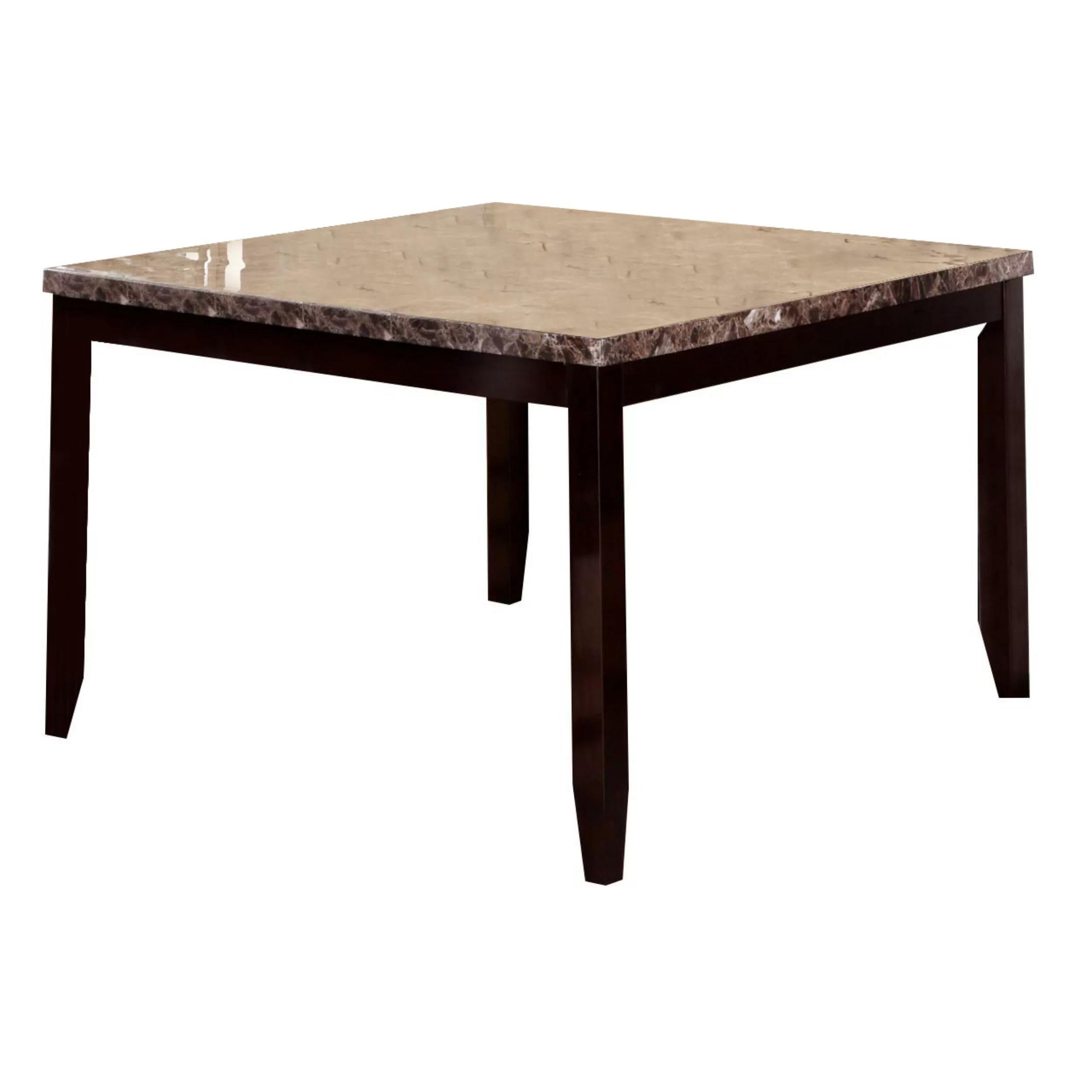 Traditional,  Vintage Counter Height Table Ferrara 2721T-5454 in Marble, Espresso 