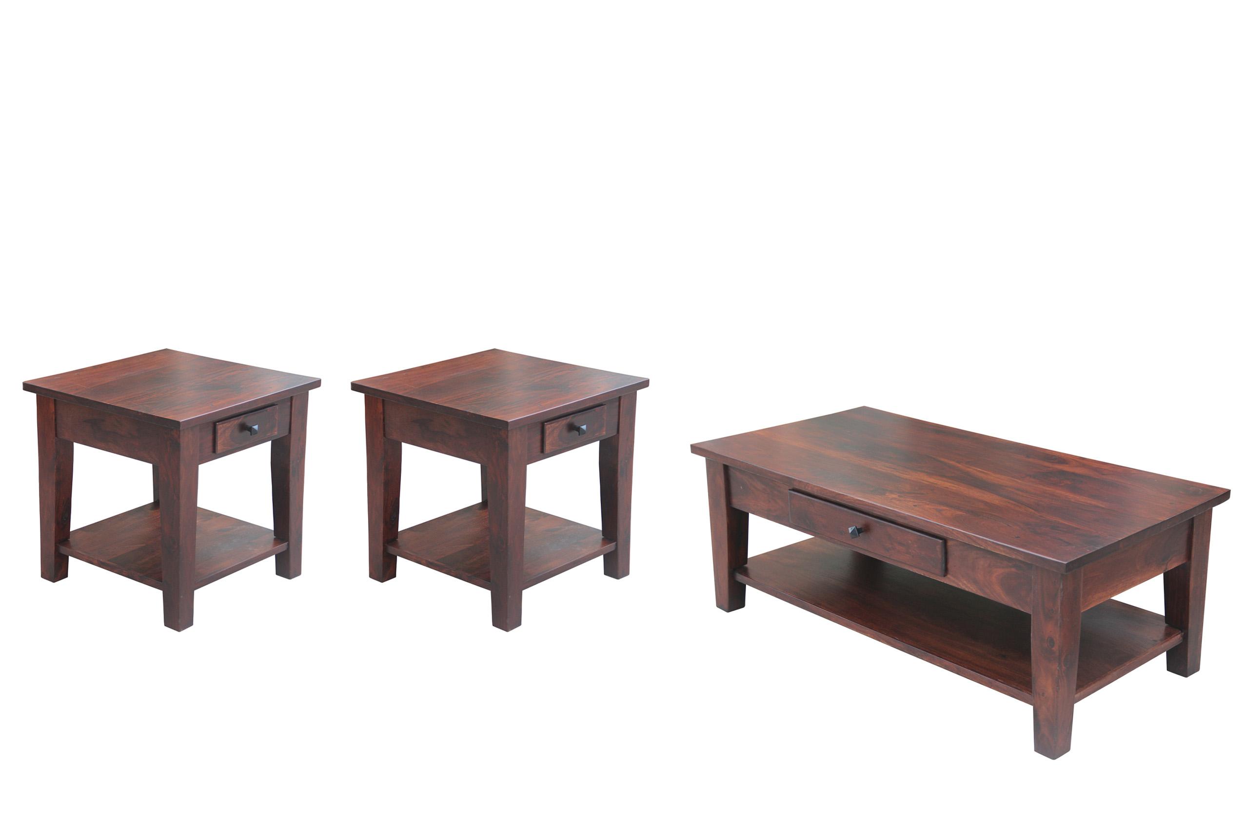 Classic Coffee Table Set ISA-9011-Set ISA-9011-Set-3 in Walnut 
