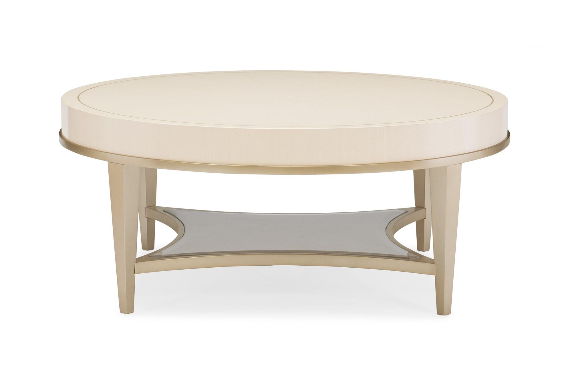 

    
Round Cocktail Table in Washed Alabaster ADELA by Caracole
