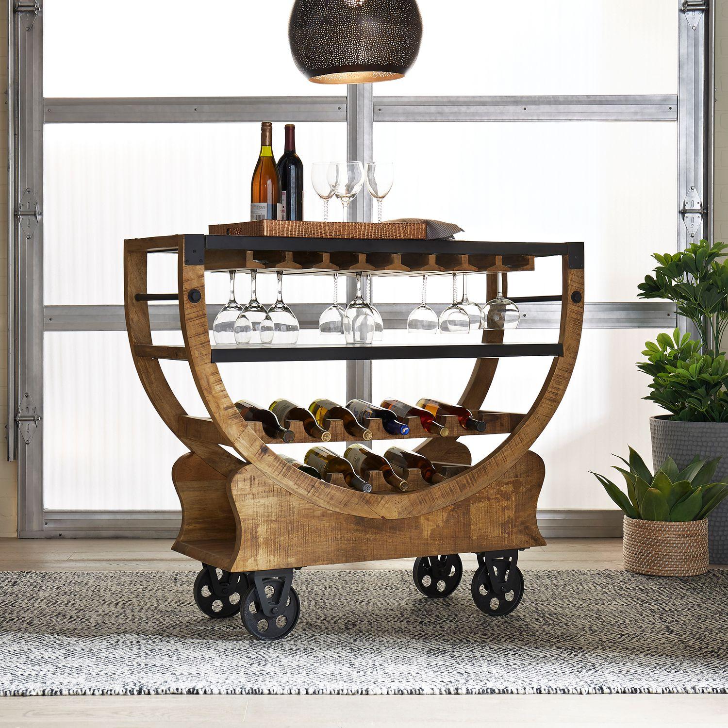 

    
Weathered Brown Finish Accent Bar Trolley Danley Liberty Furniture
