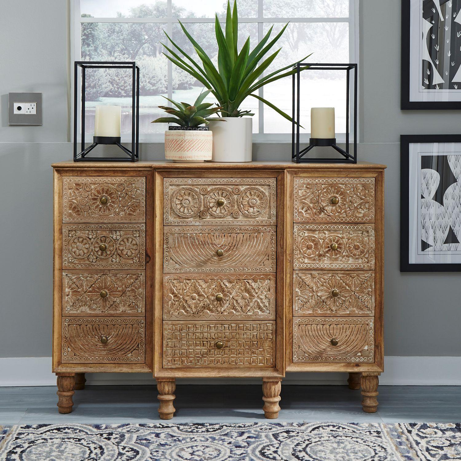 

    
Weathered Honey Finish 12 Drawer Accent Cabinet Montrose Liberty Furniture
