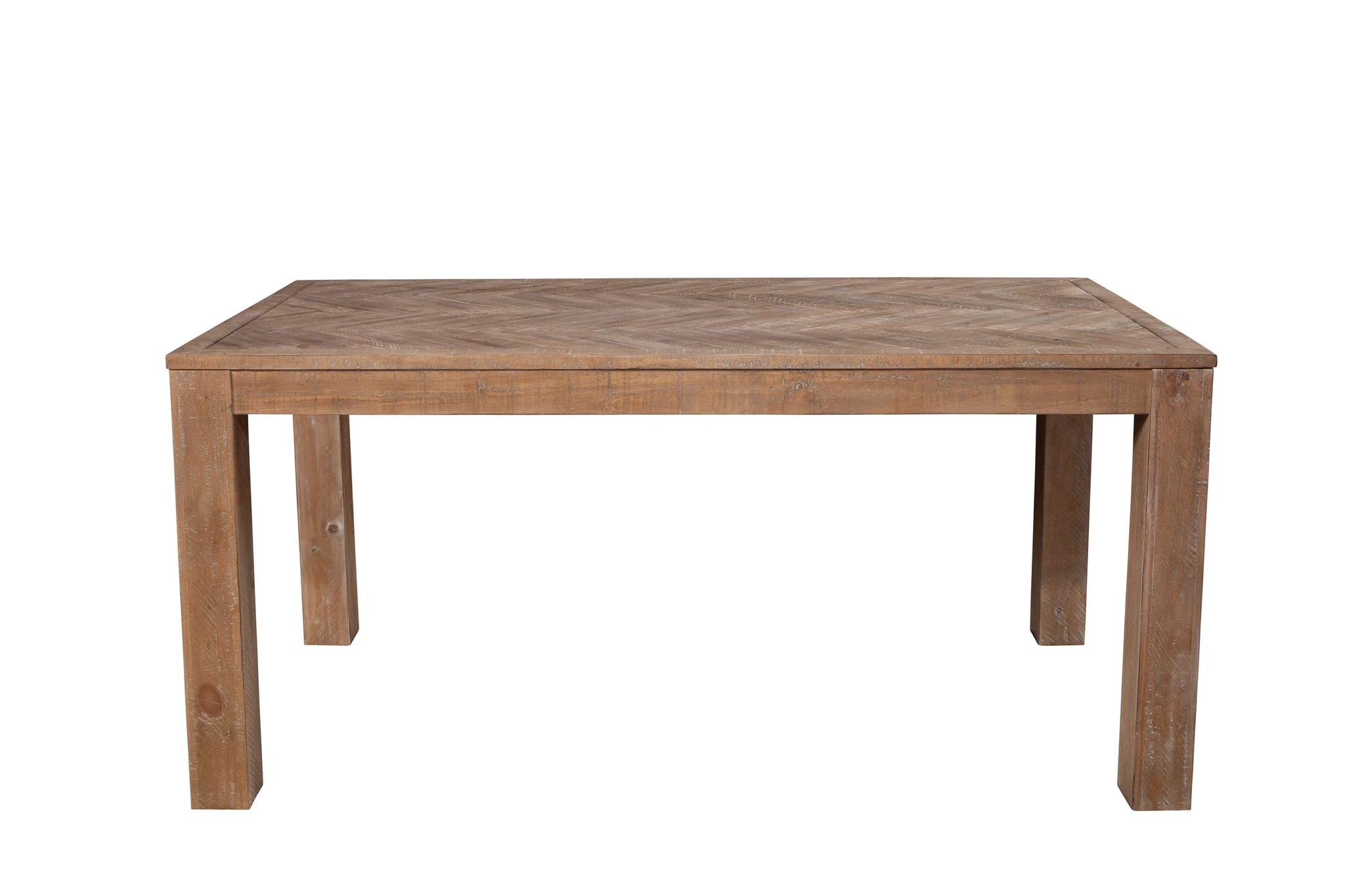 

    
Weathered Natural Solid Pine Dining Table AIDEN ALPINE Rustic Modern

