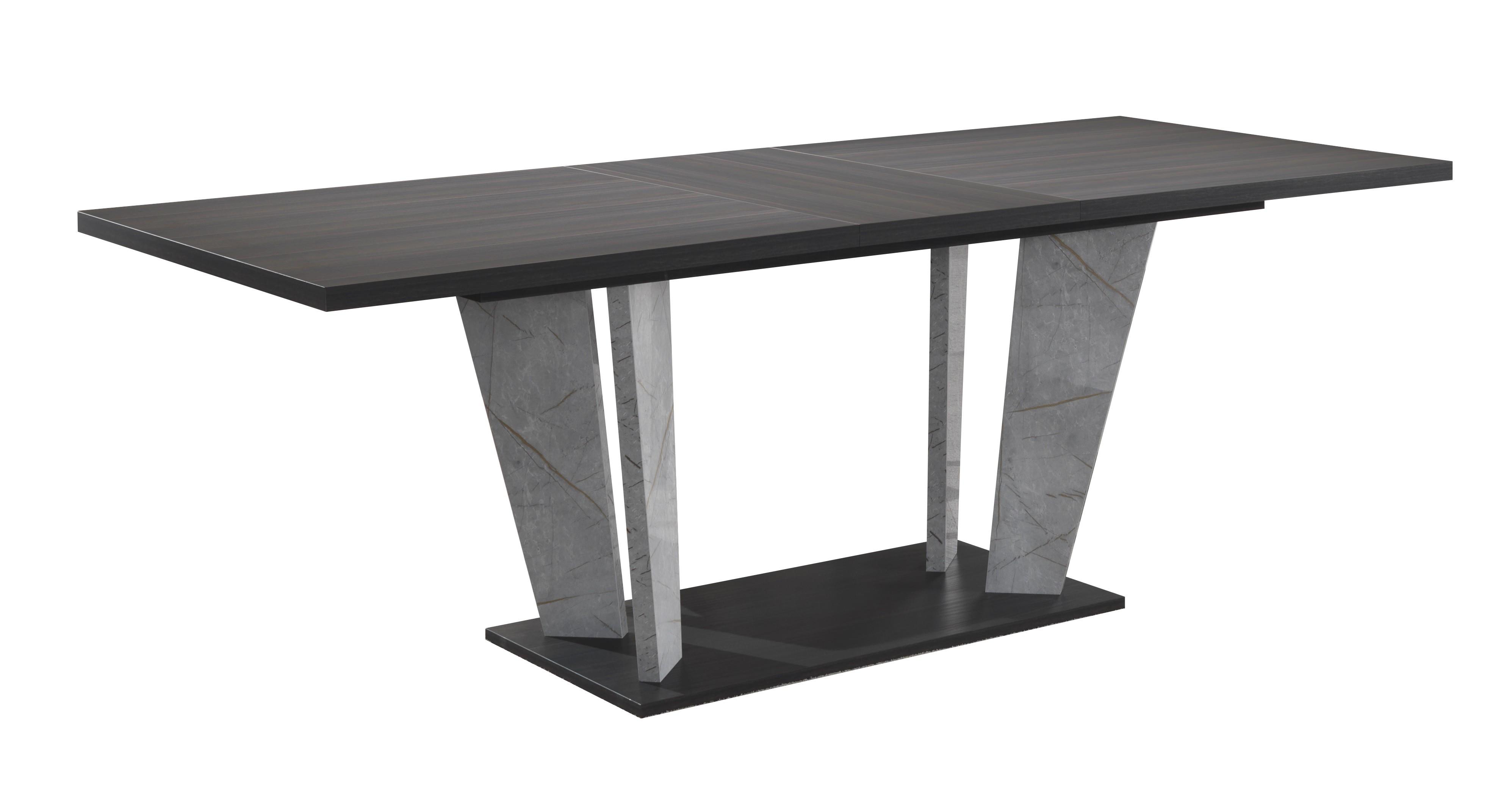 Contemporary, Modern Dining Table Travertine SKU18772-DT in Wenge, Gray 
